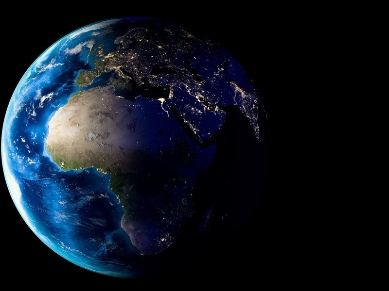 Bild von der Erde, die für das weltweite Netzwerk steht.