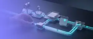Prozessautomatisierung: Physisches Workflow-Modell zeigt Prozessautomatisierung mit digitalen Freigaben, Dateiablage, Erinnerungen und Datenübergaben.